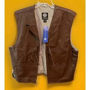 The Bradford Exchange John Wayne Brown Leather Vest Men’s NWT Size XL New A112
